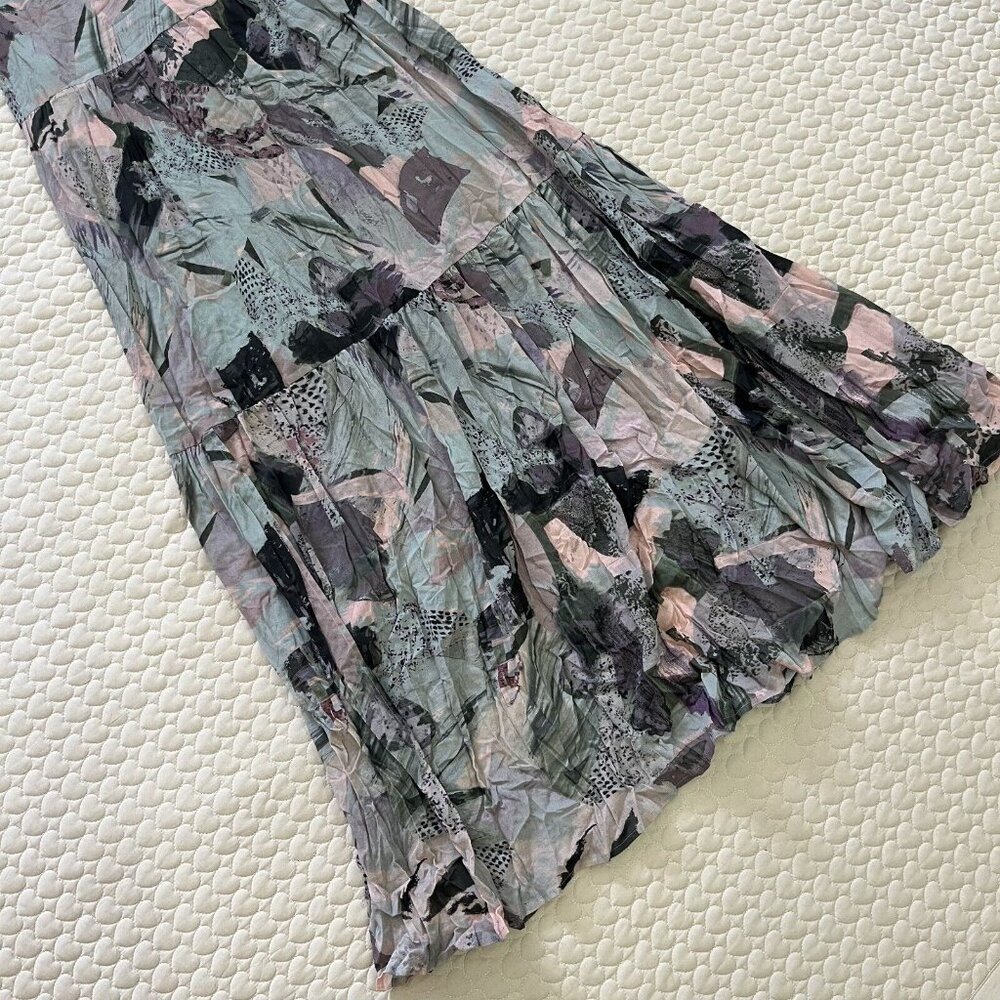 $653 NWOT Iro Mauge Tiered Cotton Floral Print Long Maxi Dress Size 40 - Picture 4 of 11